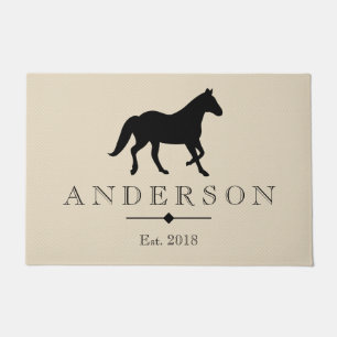 Paillasson Silhouette noire élégante   de cheval personnali
