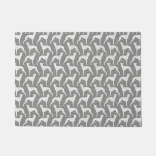Paillasson Silhouettes de Chien Motif gris