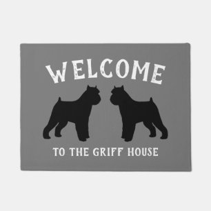 Paillasson Silhouettes de race de chien Bruxelles Griffon Cus