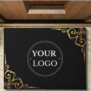 Paillasson Simple Elegant Moderne Entreprise Logo Porte Noire