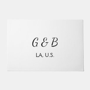 Paillasson SIMPLE MINIMAL ajoutez le nom de votre couple nom 