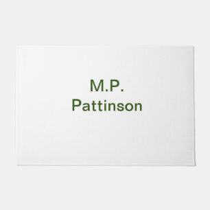 Paillasson Simple minimal vert ajoutez votre texte nom photo