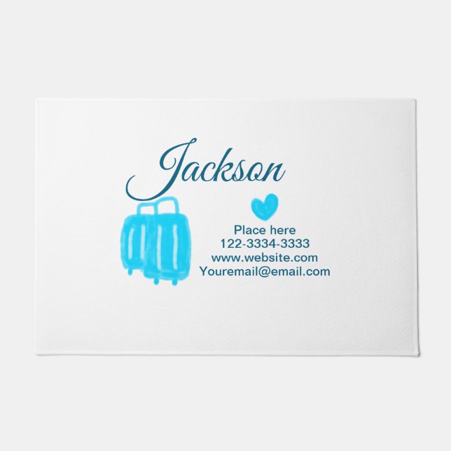 Paillasson Simple minimum ajouter votre nom texte place ville (Devant)