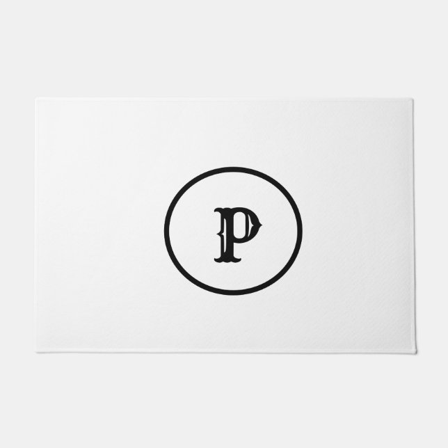 PAILLASSON SIMPLE MODERNE MODERNE MONOGRAM STYLE ÉLÉGANT FOUR (Devant)