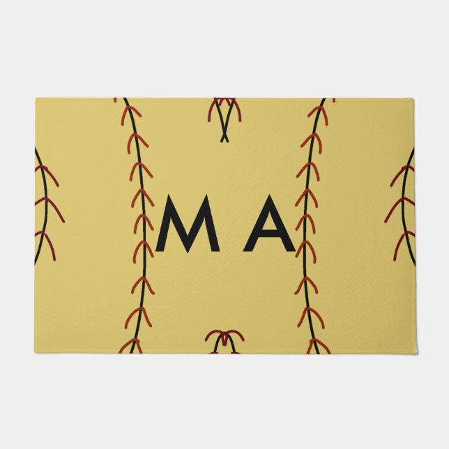 Paillasson Simple monogramme ajouter votre nom lettre man min (Devant)
