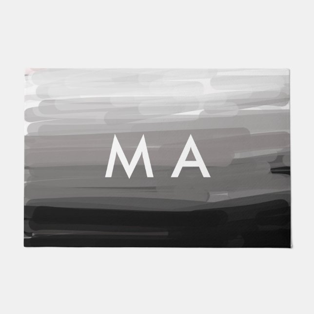 Paillasson Simple monogramme ajouter votre nom lettre man min (Devant)