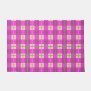 Paillasson Simple Noël Plaid Pink Purple À damiers