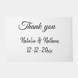 Paillasson Simple remerciement minimal couple nom texte date