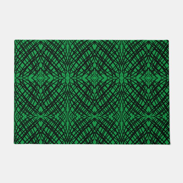 Paillasson Simple Scribble | Carreaux miroir | Vert | (Devant)