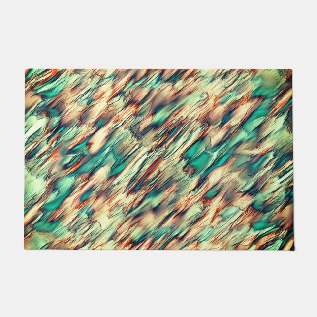 Paillasson Simulation rocheuse ou stalagmite en vert à sépia (Devant)