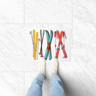 Paillasson Ski amusant Ski coloré Ski skieur