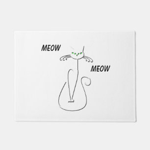 Paillasson Slinky Black Cat Meow Meow Texte Personnalisé Yeux