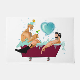 Paillasson SlipperyJoe's deux gays hommes aiment la baignoire