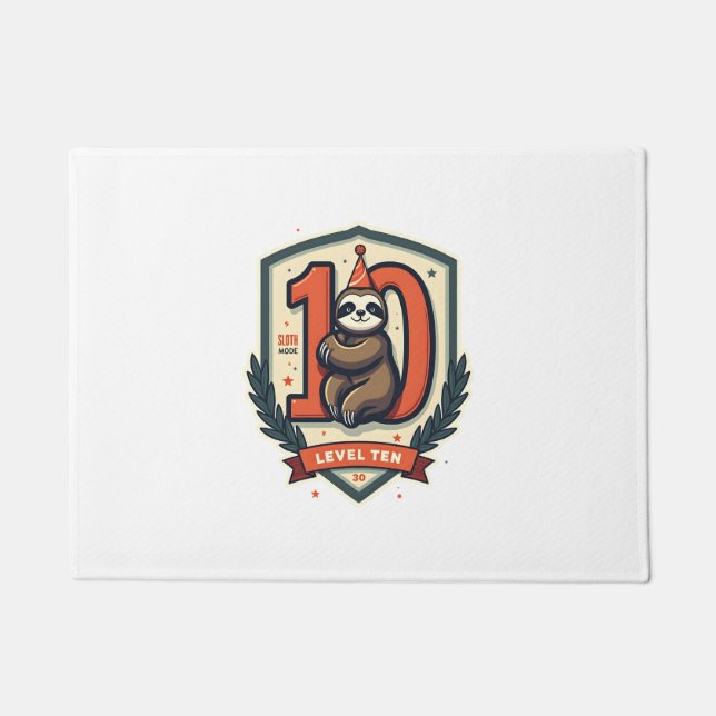 Paillasson Sloth 10th Birthday Vintage Sunset Shirt 2 (Devant)