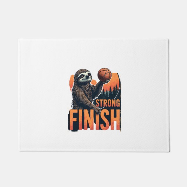 Paillasson Sloth Basketball Vintage Funny Retro Dunk Shirt 2 (Devant)