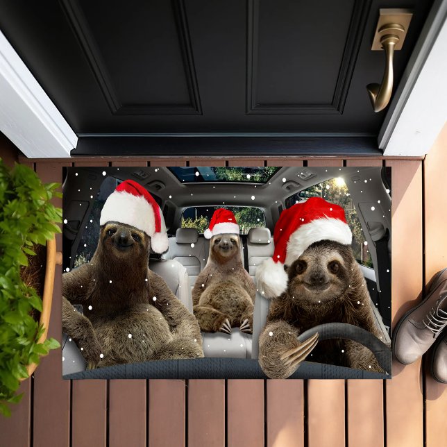 Paillasson Sloth Conduit Voiture Noël Neige Saison Noël (Créateur téléchargé)