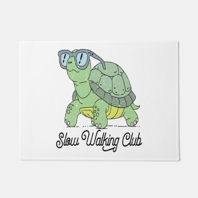 Paillasson Slow Walking Club Cute Funny Turtle (Devant)