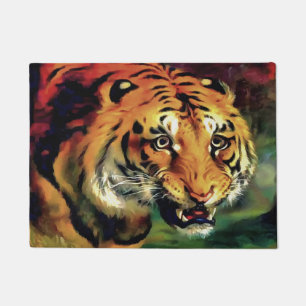 Paillasson Snarling Tiger Portrait Artistique