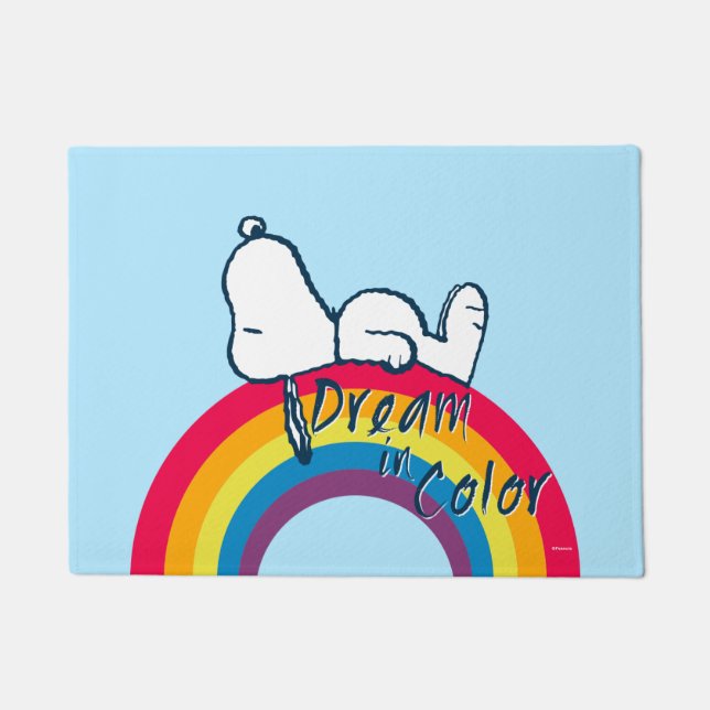 Paillasson Snoopy | Rêver en couleur arc-en-ciel (Devant)