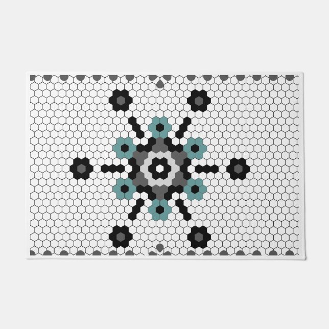 Paillasson Snowflake Fun Winter Farmhouse Tile Motif (Devant)