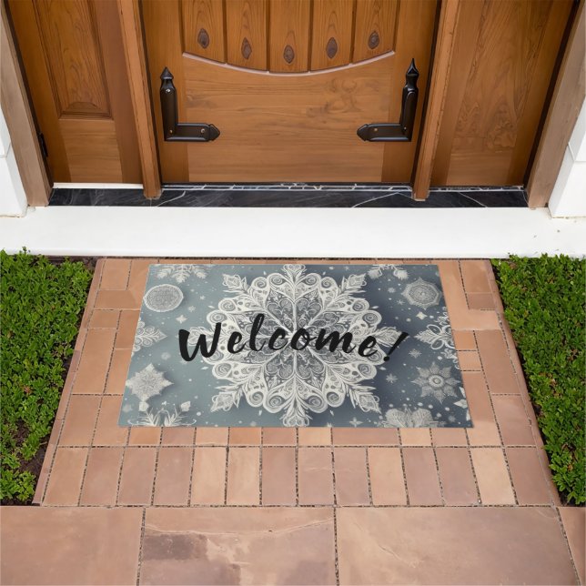 Paillasson Snowflake Welcome Mat (De plein air)
