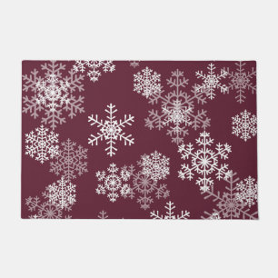 Paillasson Snowflakes Doormat-Maroon Vin