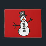 Paillasson Snowman<br><div class="desc">Illustration pour Christmas with cute,  smiley snowman decoration. C'est possible to change the background color and to add different one to the design with your choice.</div>