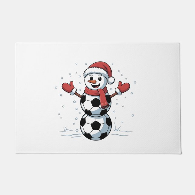 Paillasson Snowman Soccer Noël Père Noël Baseball Sport (Devant)