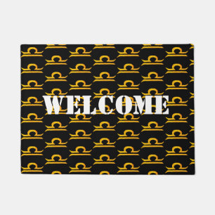 Paillasson Solde, Symbole de Zodiaque doré de Libra