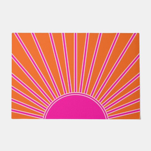 Paillasson Soleil Sunrise Orange Et Rose Chaud Preppy Sunshin (Devant)