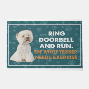 Paillasson Sonnerie De Porte Et Courir White Terrier A Besoin