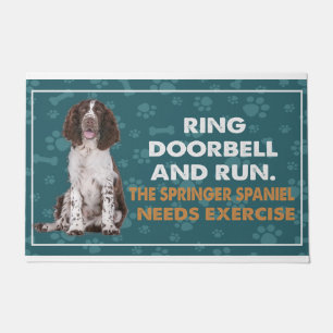 Paillasson Sonnerie De Porte Et Exécuter Le Springer Spaniel