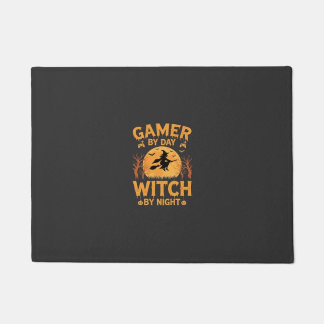 Paillasson Sorcière de jeu Halloween Conception de jeu (Devant)