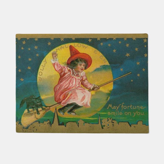 Paillasson Sorcière vintage de Halloween (Devant)