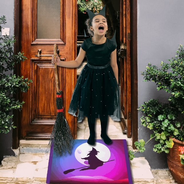 Paillasson Sorcière volante avec pleine lune no3 (Créateur téléchargé)