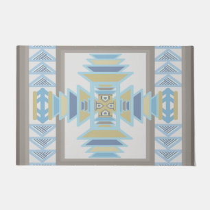 Paillasson Southwest Blues Indian Blanche Art Design