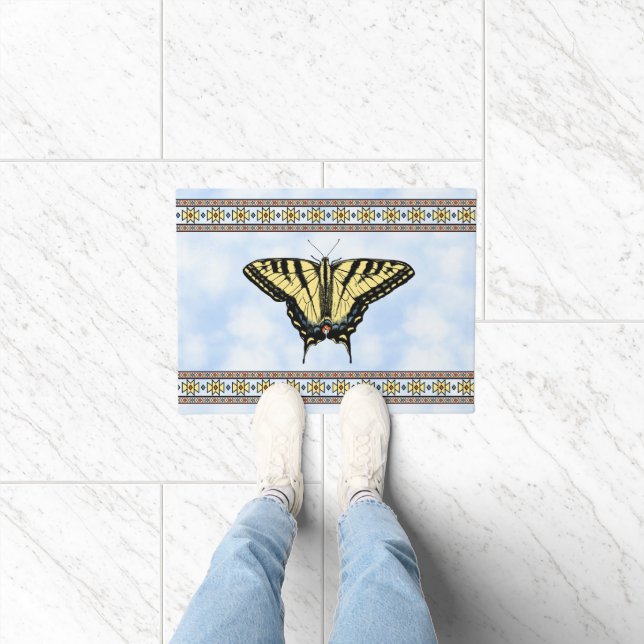 Paillasson Southwest Yellow Swallowtail Butterfly Blue Sky (Intérieur)