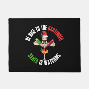 Paillasson Soyez Gentil Au Bartender Funny Santa Claus Don