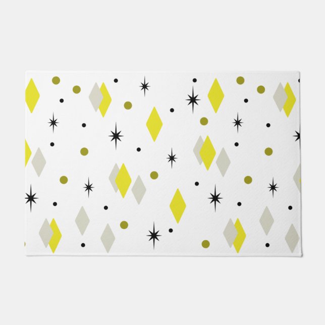 Paillasson Space Age Diamonds Yellow Gray White (Devant)