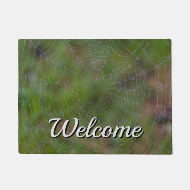 Paillasson Spiderweb avec Droplets Welcome Domat (Devant)