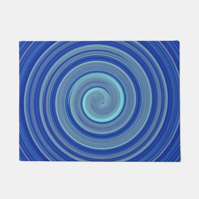 Paillasson spirale bleue et turquoise (Devant)
