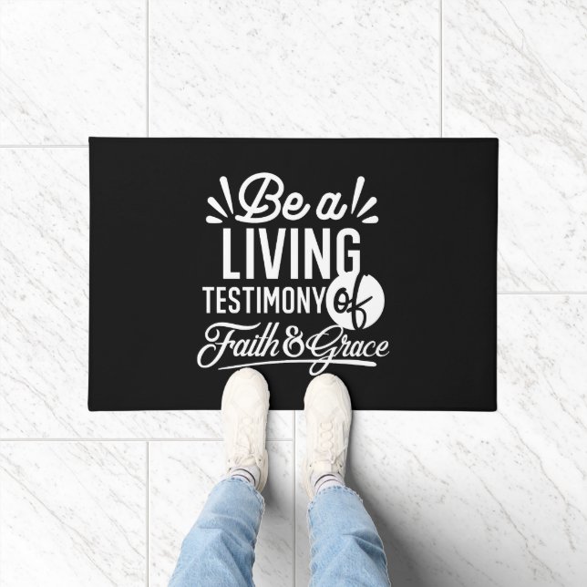 Paillasson Spiritual Living Testimony Faith and Grace Quote (Intérieur)