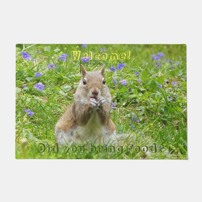 Paillasson Squirrel Amongst Wild Violets  (Devant)