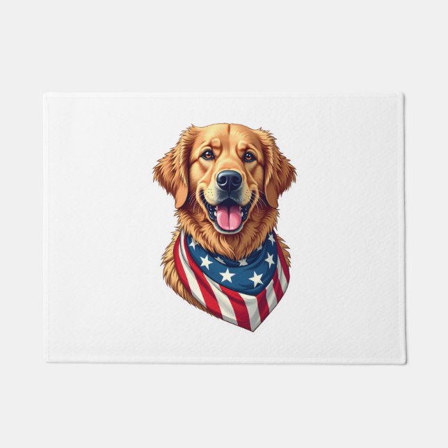 Paillasson Star Spangled Golden Retriever Vintage Tee 4 (Devant)