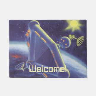 Paillasson Station spatiale orbitale de science-fiction vinta