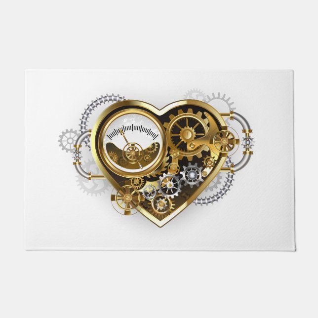 Paillasson Steampunk Heart with a Manometer (Devant)