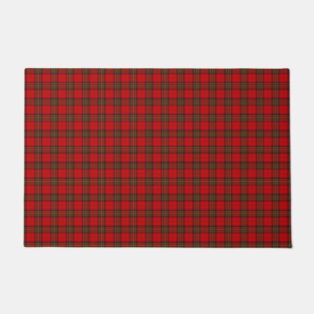 Paillasson Stewart / Stuart tartan rouge vert plaid (Devant)