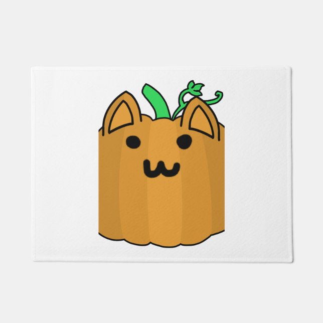 Paillasson Sticker Halloween Citrouille Chat (Devant)