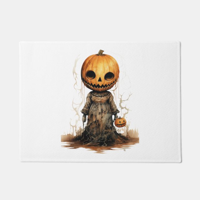 Paillasson Sticker Halloween Doll citrouille (Devant)