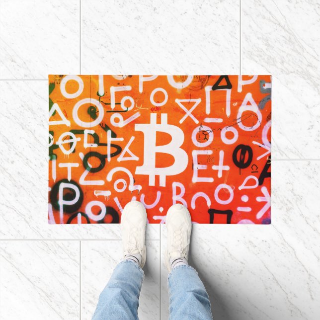 Paillasson Street Art "Bitcoin Graffiti" (Style #7) (Intérieur)